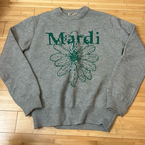 Mardi Mercredi Wool Cashmere Blend Crewneck Knit Sweatshirt in Gray - Picture 2 of 10